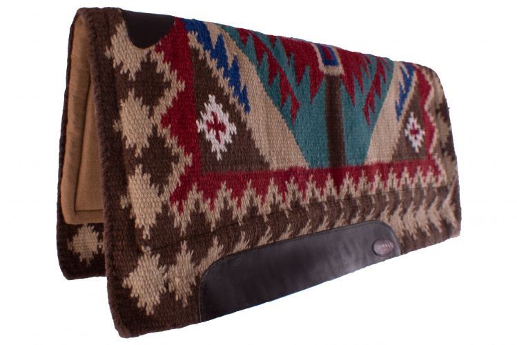 63042: Showman® 36" x 34" 100% woven wool top pad with memory felt bottom Western Saddle Pad Showman   