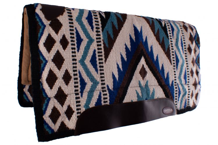 63044: Showman® 36" x 34" 100% woven wool top pad with memory felt bottom Western Saddle Pad Showman   