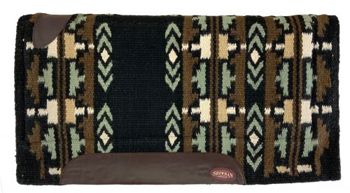 63045: Showman® 36" x 34" 100% New Zealand wool heavy woven wool top pad with memory felt bottom Western Saddle Pad Showman   