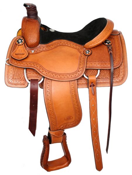 639916: 16" Circle S Roper with suede leather seat Roping Saddle Circle S   