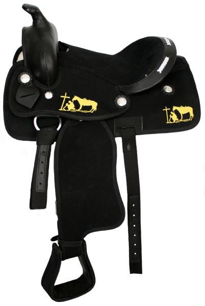 649812: 12" nlyon cordura pony saddle with suede leather seat Youth Saddle Showman Saddles and Tack   