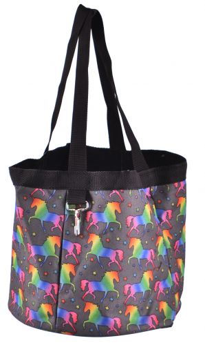 66-1828-U: Showman® Unicorn printed durable nylon grooming tote with 4 large pockets that fit most Tote Bag Showman   