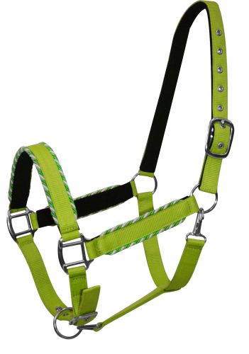 6658: Showman™ horse size nylon adjustable nose halter with rope border design on cheeks and noseb Nylon Halter Showman   