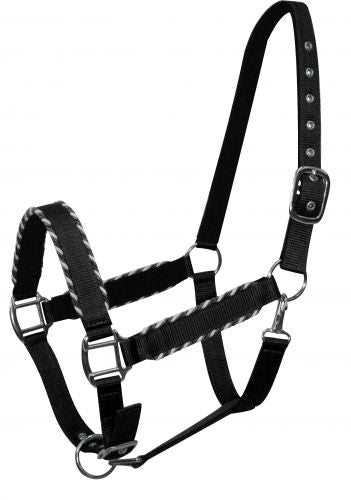 6658: Showman™ horse size nylon adjustable nose halter with rope border design on cheeks and noseb Nylon Halter Showman   