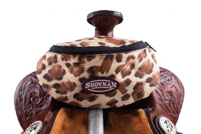 68-7626-L: Showman ® Leopard Print Insulated Nylon Saddle Pouch Primary Showman   