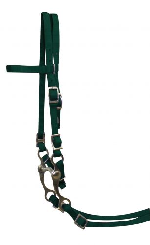 7036P: Pony size nylon headstall with bit and reins Primary Showman Saddles and Tack   