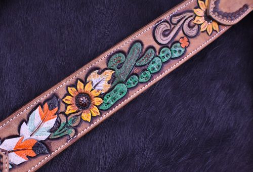 7046X: Showman ® Hand Painted Sunflower and Cactus Browband Headstall and Breastcollar Set Headstall & Breast Collar Set Showman   