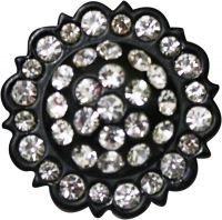 7131: Showman™ Antiqued black concho with clear crystal rhinestones, these conchos measure 1 1/2" Replacement Conchos Showman   