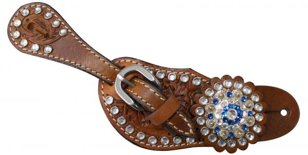 7159x: Showman ® Youth crystal rhinestone spur straps Spur Straps Showman   