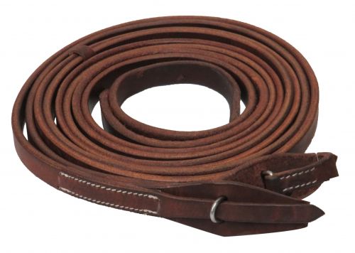 72008: Showman ® 8ft X 3/4" Oiled harness leather split reins with quick change bit loops Reins Showman   
