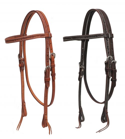 72012: Showman ® Argentina cow leather headstall with barbed wire tooling Primary Showman   