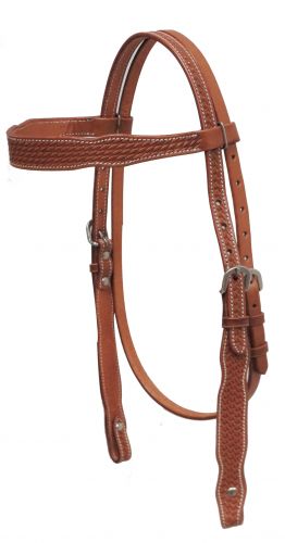 72019: Showman ® Argentina cow leather headstall with basket weave tooling Primary Showman   