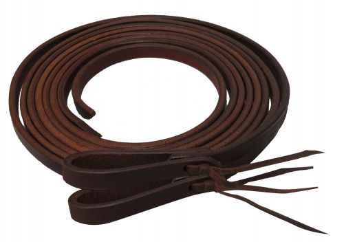 72022: Showman ® 8ft X 1/2" Oiled harness leather split reins Reins Showman   