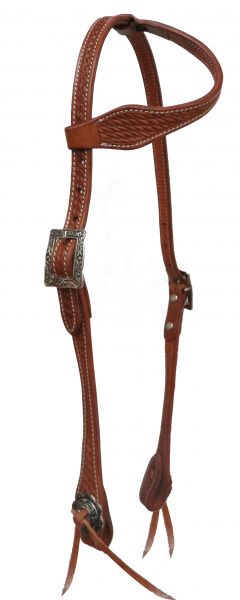 72034: Showman ® Argentina cow leather headstall with basket weave tooling Primary Showman   