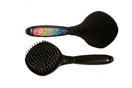 72HH2018-015: Showman™ Multi colored crystal rhinestone mane and tail brush Comb Showman   