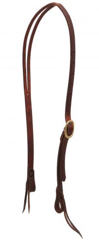 74042: Showman ® Heavy oiled harness leather split ear headstall with brass buckle and tie on bit Primary Showman   