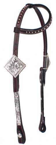 74077: Showman ® Tooled Argentina cow leather show headstall Primary Showman   