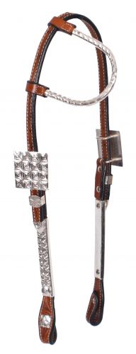 74078: Showman ® Tooled Argentina cow leather show headstall with silver ear Primary Showman   