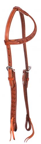 74084: Showman ® Aregentina Cow Leather one ear headstall with scalloped tooling Primary Showman   