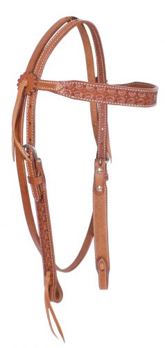 74085: Showman ® Argentina Cow Leather browband headstall with scalloped tooling Primary Showman   