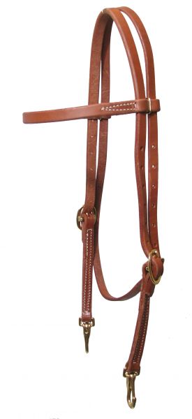 7409: Showman™ oiled harness leather browband headstall with snaps Primary Showman   
