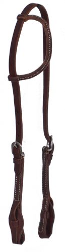 74099: Showman ® Heavy Oiled leather one ear headstall with quick change bit loops Primary Showman   