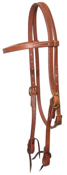 7410: Showman™ oiled harness leather browband headstall with texas ties Primary Showman   