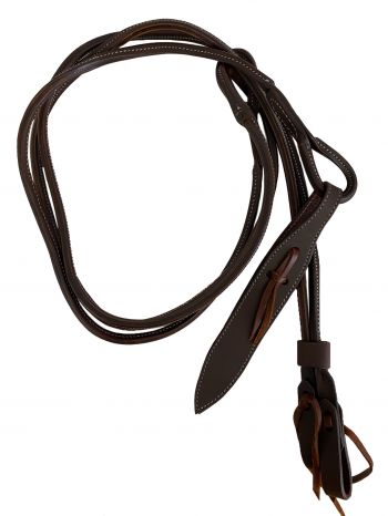 74105: Showman ®   Oiled Harness Leather Romal Reins with  Popper Reins Showman   