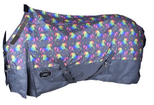 75256: The Waterproof and Breathable Showman™ Unicorn Print 1200 Denier Perfect Fit Turnout Blanke Horse Blanket Showman   