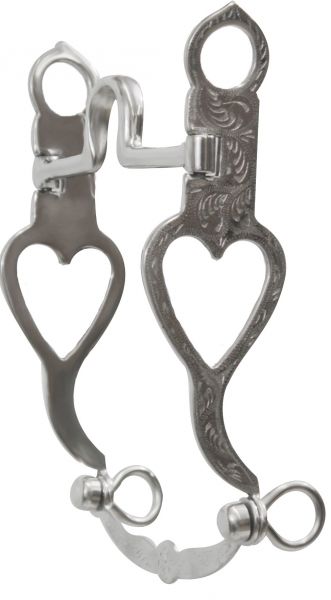 8028: Showman™ stainless steel bit with fully engraved silver and open heart on 8 Bits Showman   