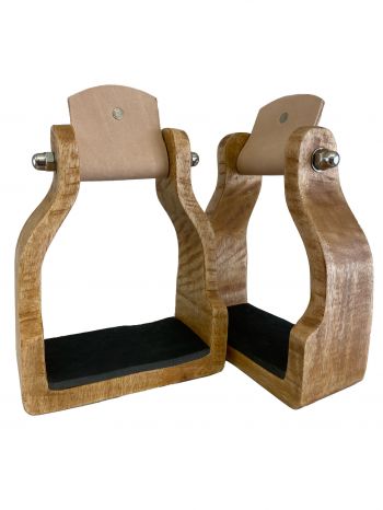 8104: Showman ® Wooden stirrup rubber grip foot pad Primary Showman   