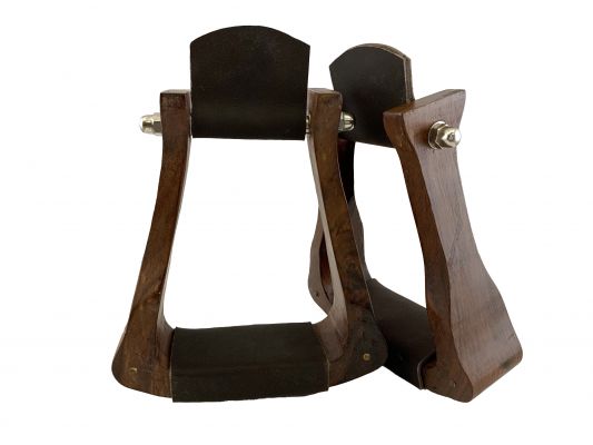 8105: Showman ® Teak Wood stirrup with leather foot pad Primary Showman   