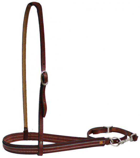 Double Rope Tie Down Noseband - Leather Wrapped