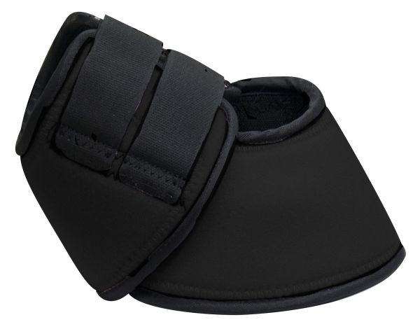 90109: Showman ® No turn neoprene bell boots with double Velcro closure Bell Boot Showman Large Black  