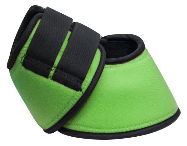 90109: Showman ® No turn neoprene bell boots with double Velcro closure Bell Boot Showman Large Lime  