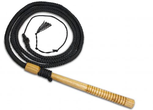 933510: 10ft professional braided nylon bull whip with wooden handle Whip Showman Saddles and Tack   