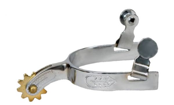 95086: Showman ® chrome plated toddler/small youth size spurs with engraved leaf design Western Spurs Showman   