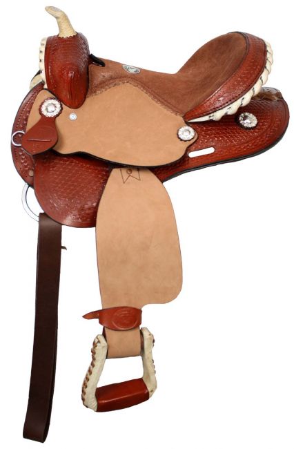 957412: 12" Double T youth saddle with suede leather seat Youth Saddle Double T   