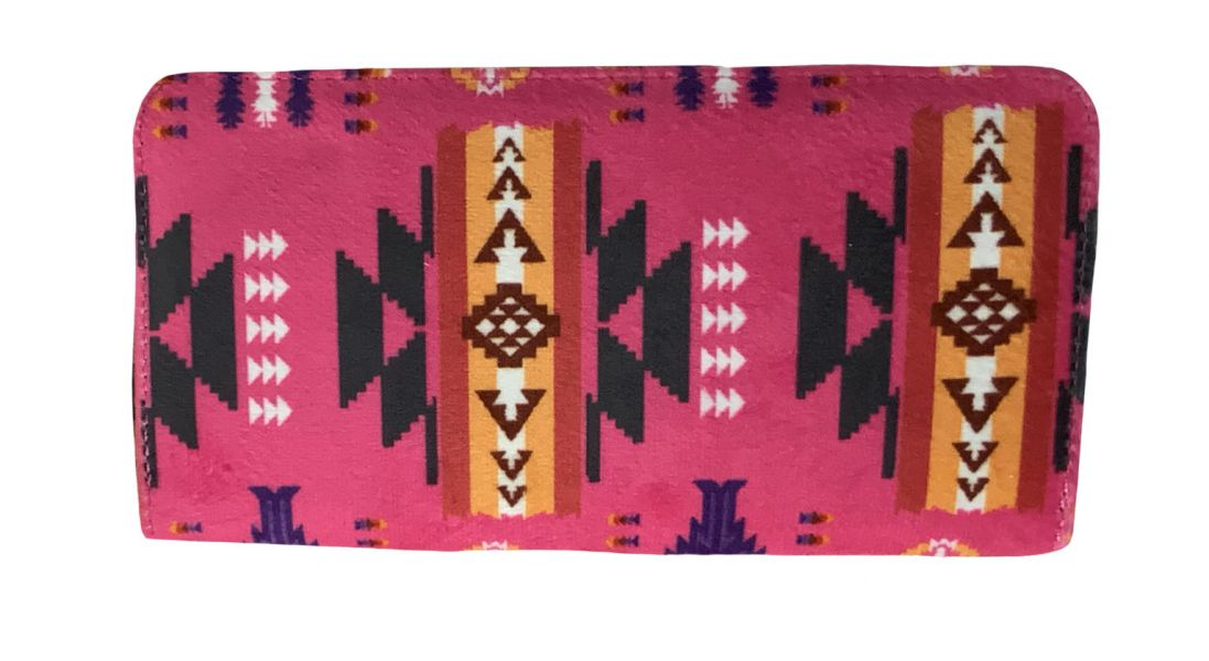 Aztec print zippered wallet with wristlet strap Default Shiloh   