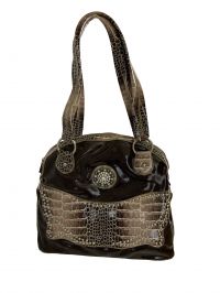 BA1774-B: Brown PU leather purse w/ rhinestone concho Primary Showman Saddles and Tack   