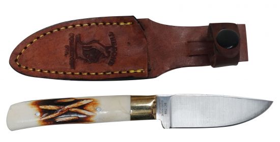 BC-790: The Bone Collector™ Fixed blade knife with bone handle and leather holster Primary Showman Saddles and Tack   