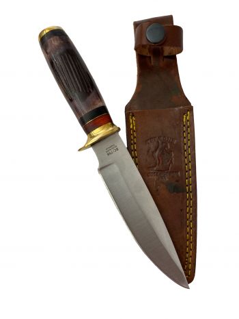 BC-798: The Bone Collector™ 10" blade knife with round bone handle and leather sheath Primary Showman Saddles and Tack   