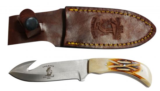 BC-803: The Bone Collector™ Fixed blade knife with bone handle and leather holster Primary Showman Saddles and Tack   