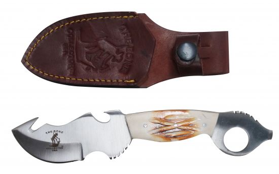 BC-806: The Bone Collector™ Fixed blade knife with bone handle and leather holster Primary Showman Saddles and Tack   