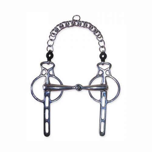 BE0043950000514: Metalab Stainless Steel, Liverpool Jointed Snaffle with blockage, 12mm, 5 1/4" mo Bits Showman Saddles and Tack   