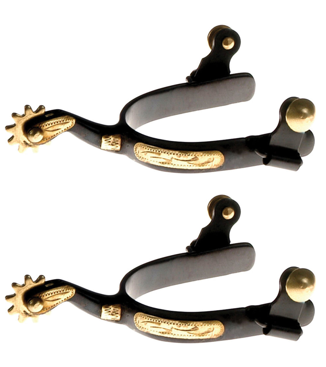 Black Steel Roping Spurs-TexanSaddles.com