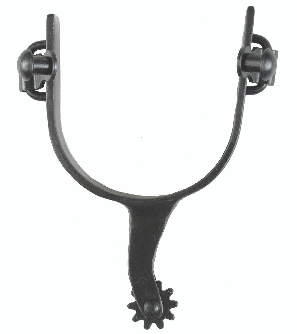 Black Steel Side Rowel Spurs-TexanSaddles.com