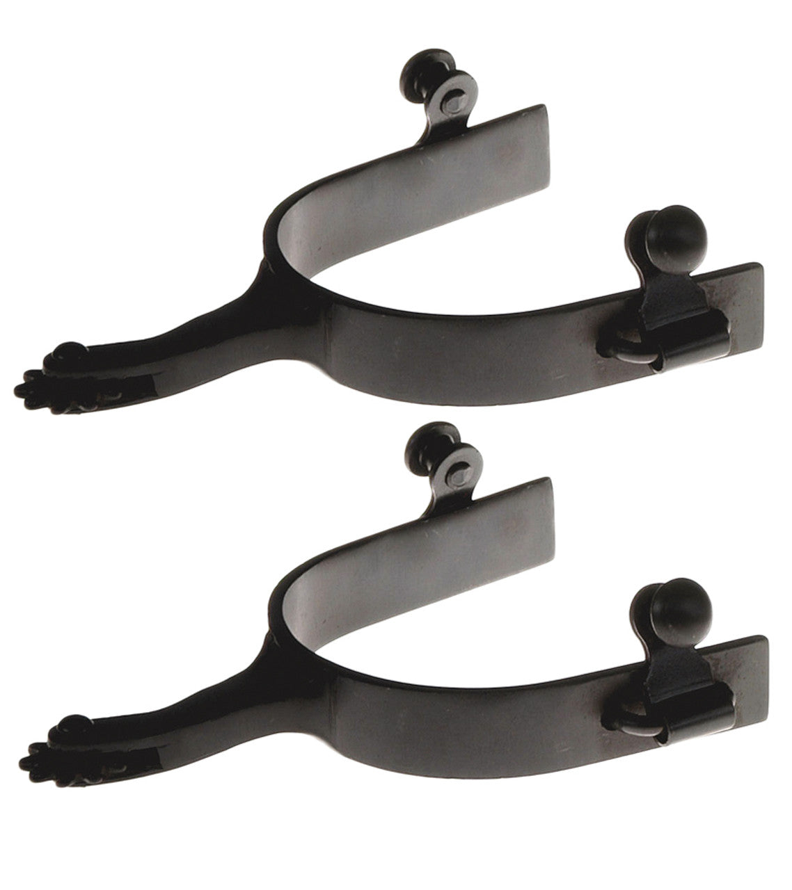 Black Steel Side Rowel Spurs-TexanSaddles.com