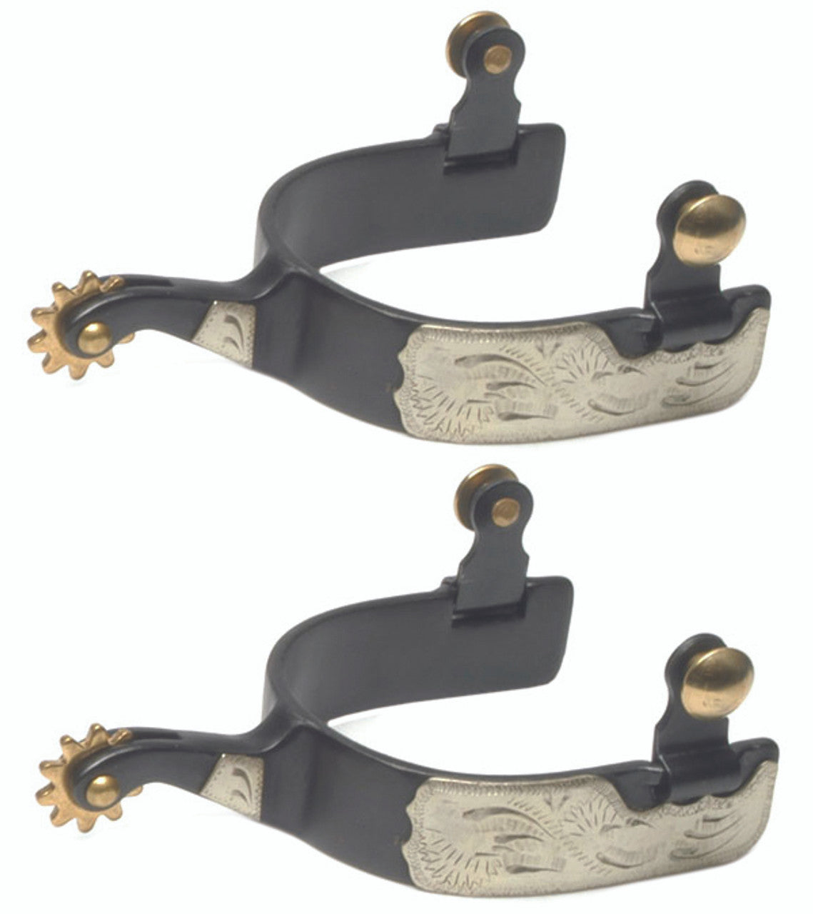 Black Steel Spurs 1" Band-TexanSaddles.com