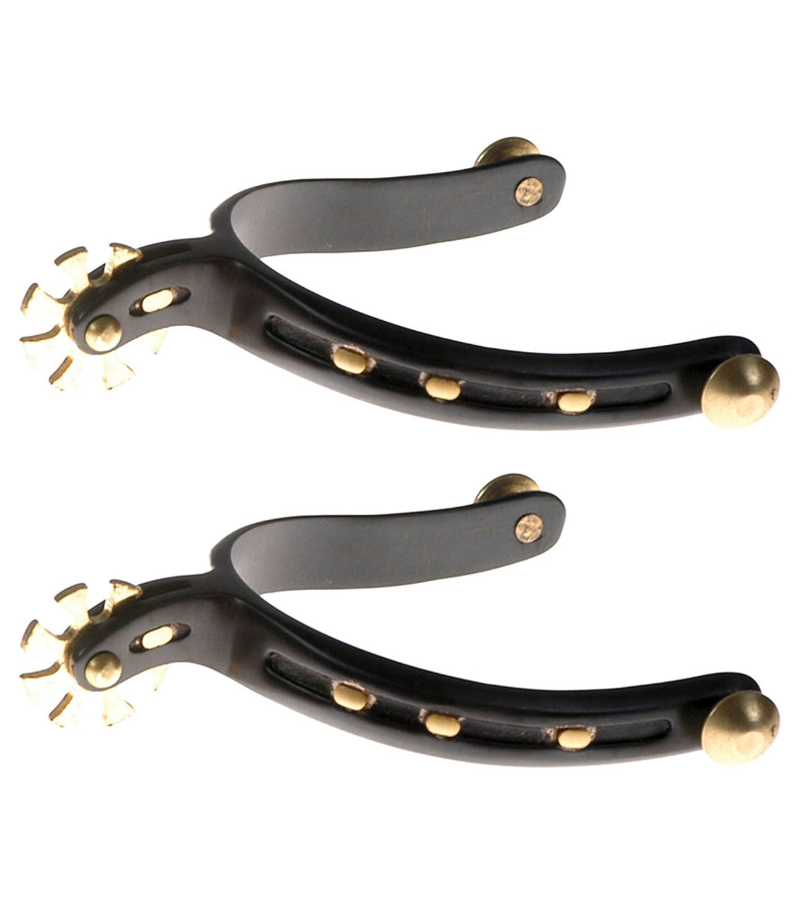 Black Steel Spurs with Horseshoe Band-TexanSaddles.com